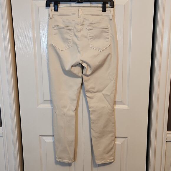 L'AGENCE Margo Skinny High-Rise Granite White Jeans Size 27 Zip Button 5 Pockets - Picture 2 of 7